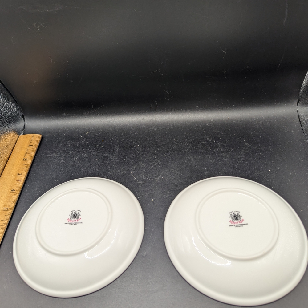 Vintage Set of 2 Royal Kent Bone China Small Trinket Dishes Staffordshire, Engla - Picture 4 of 6